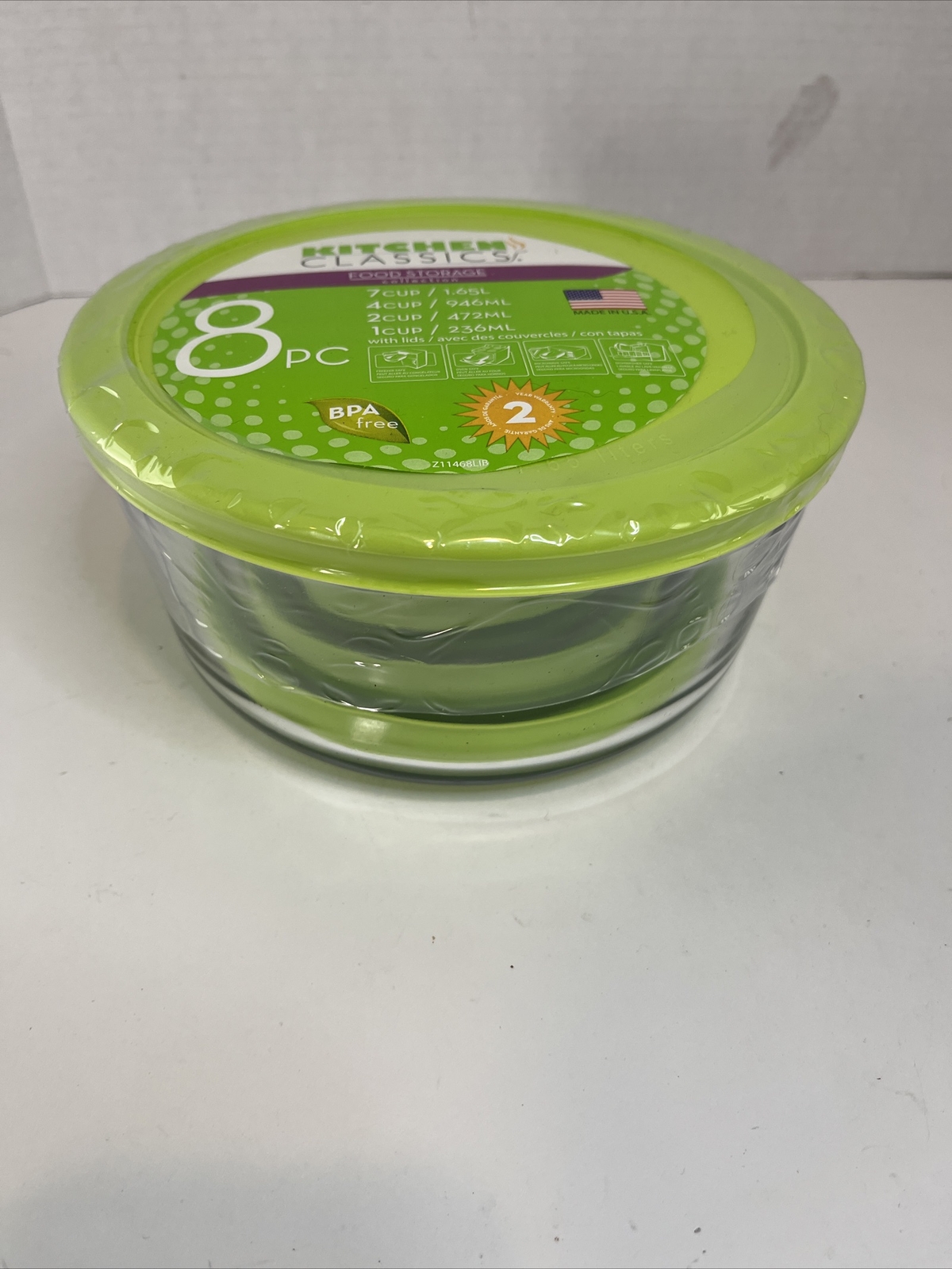 Kitchen Classics Food Storage 8 Piece Nesting Glass Containers With