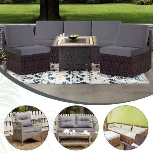 2-6PCS Waterproof Patio Stretch Sofa Cushion Covers Outdoor Chair Cushion Covers - Picture 9 of 88