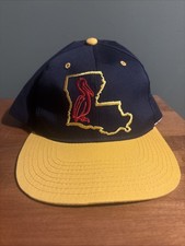 Vintage Annco Louisiana SnapBack Hat, Navy & Gold, Made In The USA