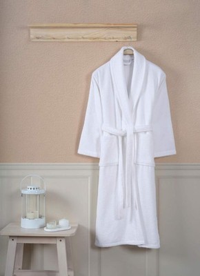 Bademantel Frottee 100% Baumwolle, Größe XL, Schalkragen, Flauschig