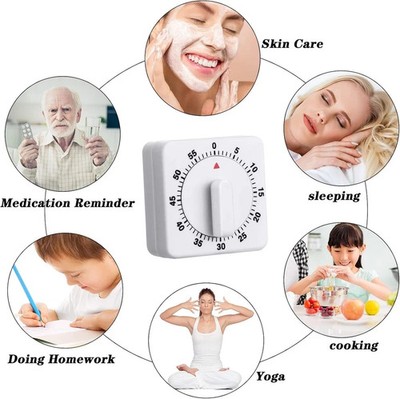 1 Pack 60 Minute Mechanical Kitchen Timer Loud Ring Wind Up Cooking Alarm