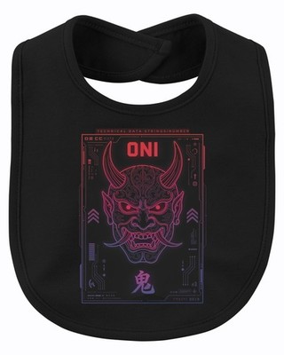 ONI Japanischer Dämon Cyberpunk Maske Neon Synthwave Japan Manga Baby Lätzchen