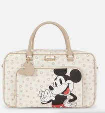 Disney Mickey Mouse Bolsa de Viaje Fin de Semana/Durante la Noche Beige ¡NUEVA CON ETIQUETAS!