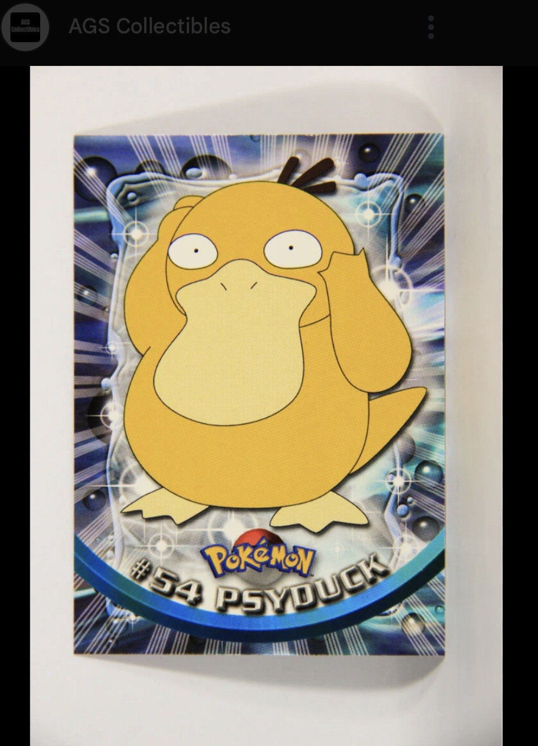 Topps TV Animation Psyduck #54 - Blue Logo - Pokemon Card - Series 1 - LP