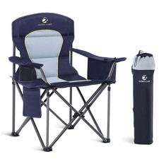 LET'S CAMP Oversized Folding Camping Chair, Padded, 450LBS, Blue