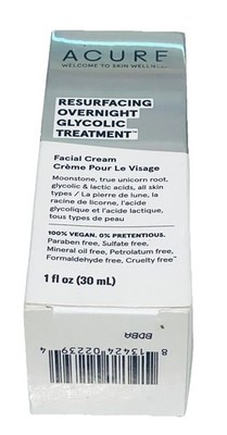 Resurfacing, Overnight Glycolic Treatment, 1 fl oz (30 ml)ACURE BRAND/NEW