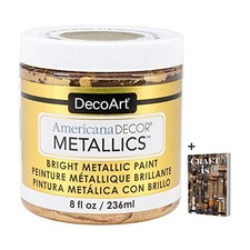 DecoArt Americana Decor Metallics 24K Gold Paint 8oz Metallic Gold Acrylic Paint