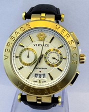 Amazing VERSACE Chronograph Date Indicator White Dial Quartz Men's Wrist Watch