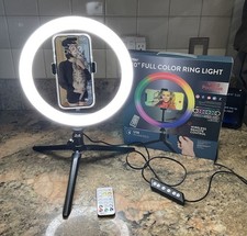 Vivitar Vlog PodCast 10" Full RGB LED Ring Light USB Powered W/ Remote  Box