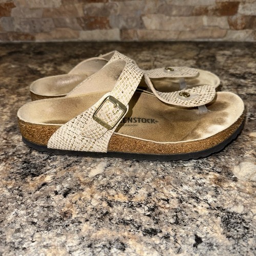 Birkenstock Zehenstegsandalen Gizeh Golden Damen Größe 39 250 US 8-8,5 - Bild 3 von 9