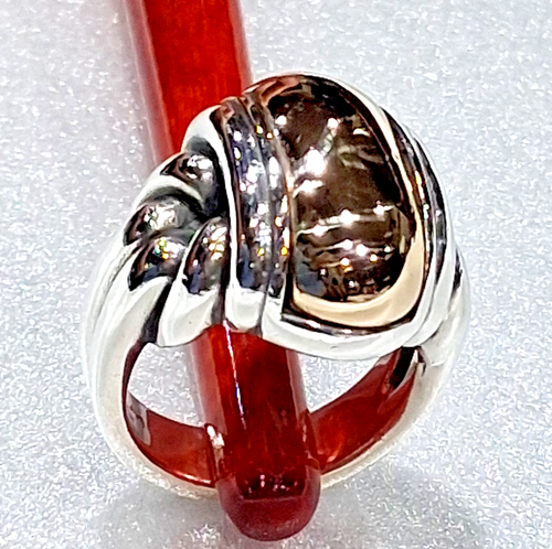 James Avery Sterling Silver 14k Large Knot Ring Gold Dome Size 6.5 Weight 17.4g - 第 11/24 張圖片