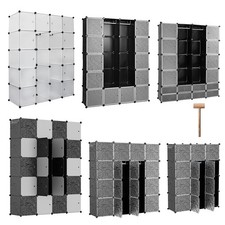 DIY Kleiderschrank Regalsystem Steckregal Schuhregal Aufbewahrung mit T&uuml;ren