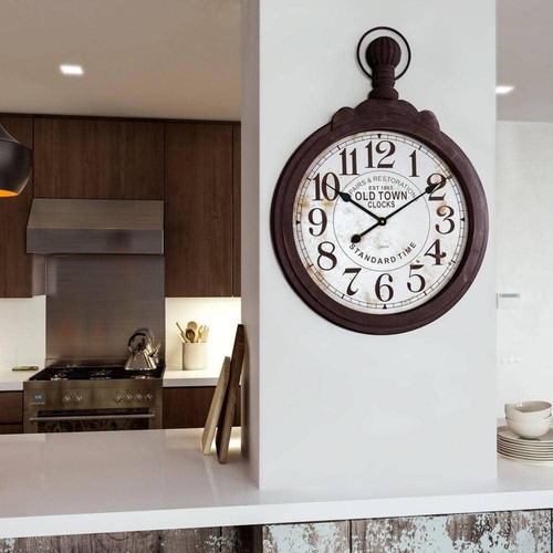 Yosemite Home Decor Old Town Black Wood Timepiece Wall Clock - Picture 3 of 3