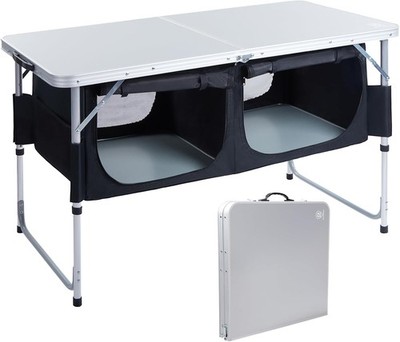 EVER ADVANCED Klapptisch Alu 120x60cm Höhenverstellbar 50kg Gartentisch Camping