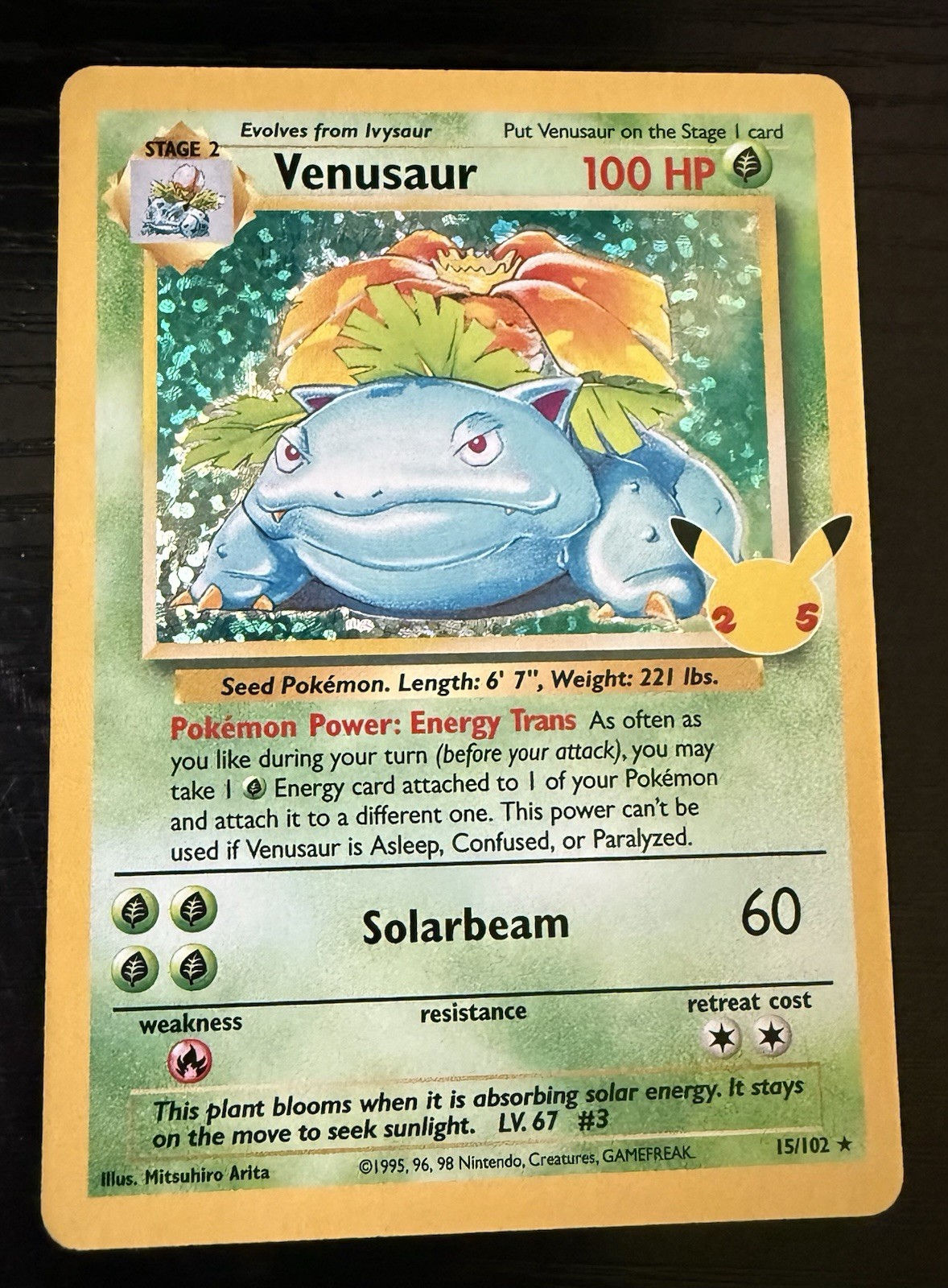 Venusaur 15/102 Pokemon Celebrations: Classic Collection Holo