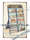 Tin Sign 1920 Post Card Display Stand Store Fixture Vintage decor bar club shop