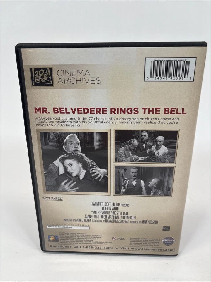 Mr. Belvedere Rings the Bell - 1951 Film, Clifton Webb (DVD, 2012) - Image 3 of 4