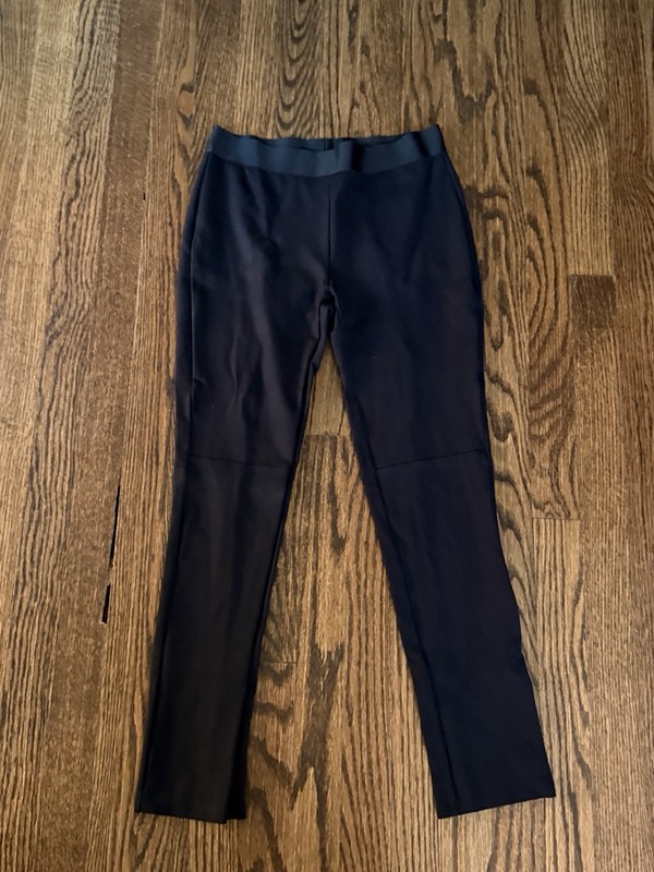 $148 Emerson Fry Black Ponte Slim Leg Layering Leggings, Size Small