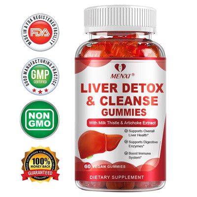 Liver Cleanse Detox & Repair 60 Gummies - Herbal Liver Support Milk Thistle