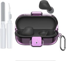 Clear Soft TPU Protective Earbuds Case for Sony WF-C510 with Carabiner  Cleaner