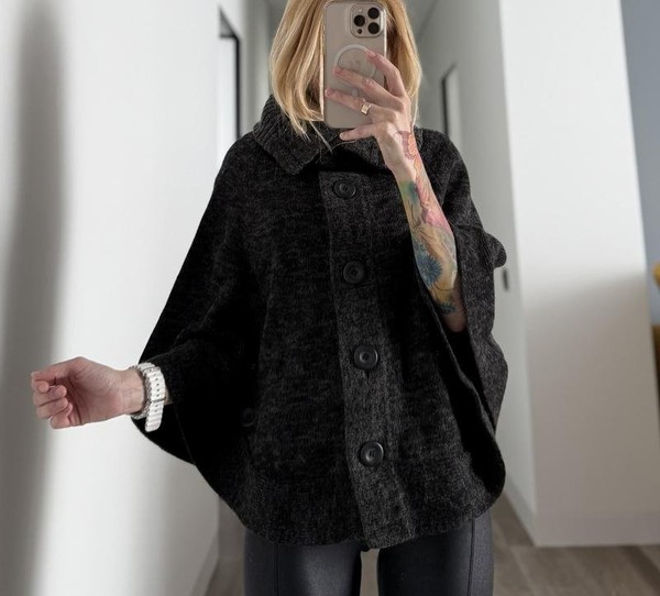 Women Jette Joop Poncho Grey Acrylic 38 / M / 46