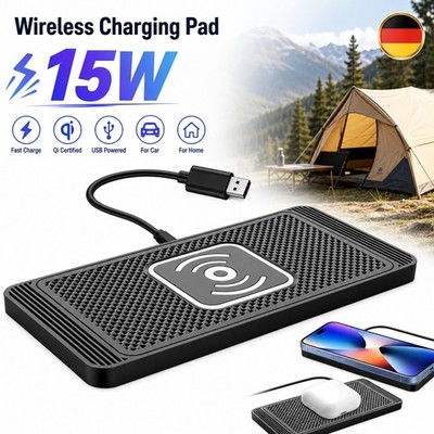 Wireless Charger Qi Pad Ladegerät Ladepad kabellos Induktion USB Ladestation DHL