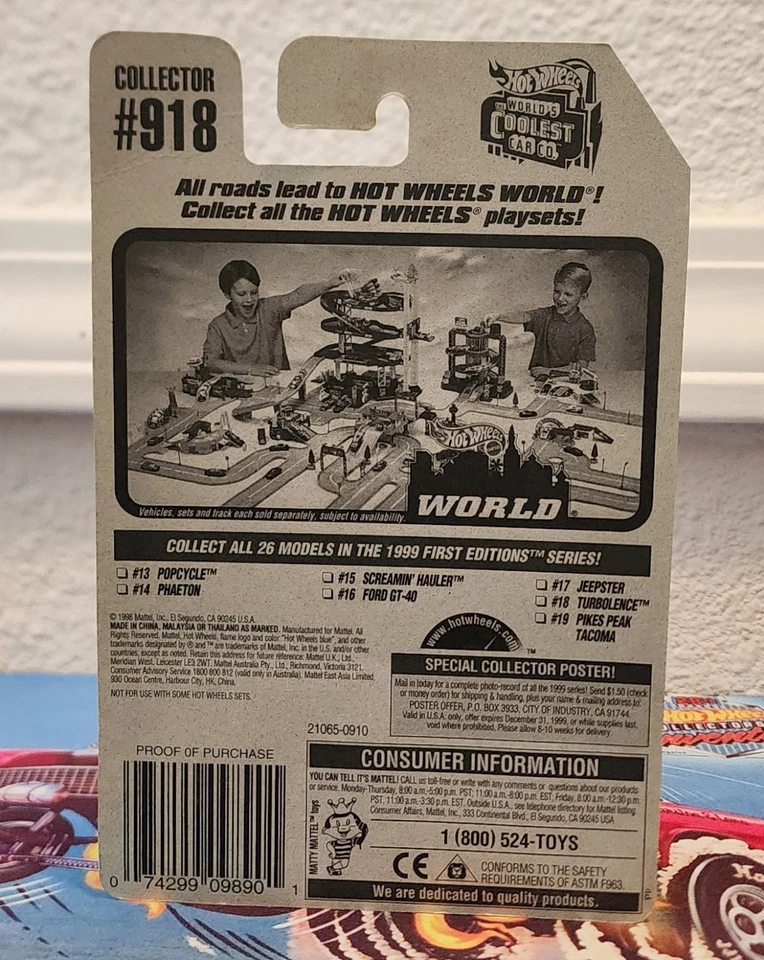 1999 HOT WHEELS First Edition-SCREAMING HAULER(purple)- #15/26 - Image 3 of 3