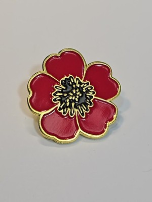 Poppy Flower Lapel Pin Veterans Day Remembrance 