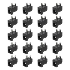 20pcs for DC5525 Power Jack, 30V 0.5A 9x14.2x15mm 3 Pin, Black
