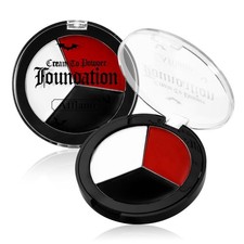 Goth White Black Red Face Paint Makeup Foundation, Clown black red