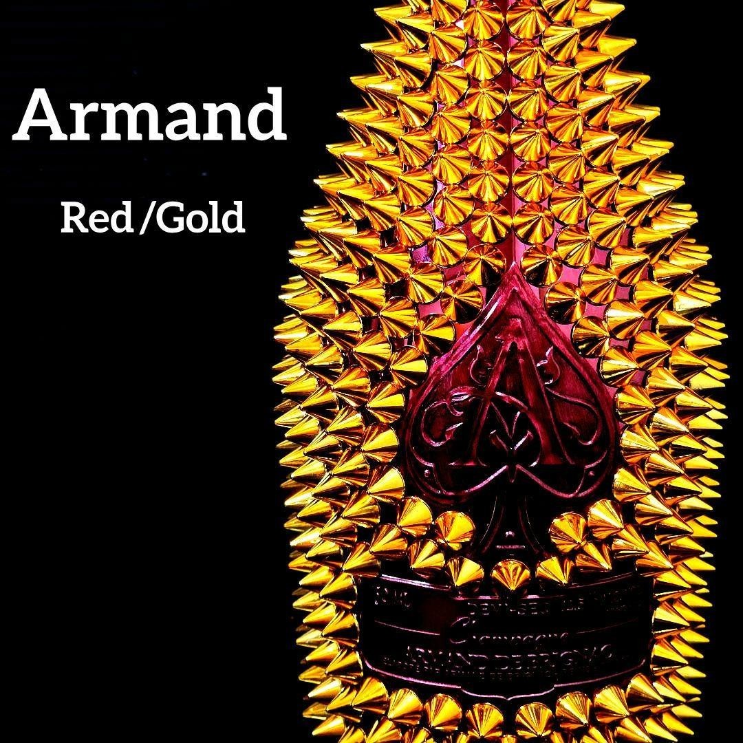 Armand de Brignac Studs Decoration Empty Bottle Color Red Gold