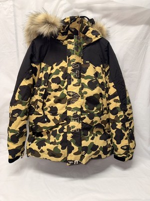 A BATHING APE Bape 1st Yellow Camo Snowboarding Jacket Brand New Size L RARE