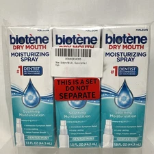 Biotene Dry Mouth Moisturizing Spray Alcohol Free Breath Freshener X3 Exp 2028