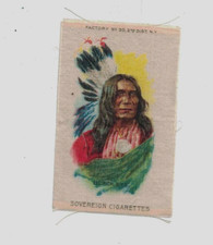 c1910 Sovereign Cigarettes American Indian Chiefs Silk Black Eye No Reserve