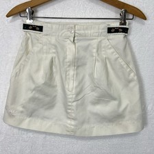 Vintage Tail Pleated Tennis Skirt Women’s 7/8 Ivory Tennis Print Detail USA Made
