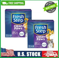 2 Box Fresh Step Clean Paws Multi-Cat Scented Clumping Litter, 22.5 lb Box