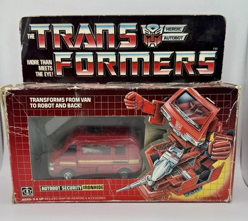 Transformers Autobot Ironhide 1984 Action Figure Open Box  Instruction Booklet