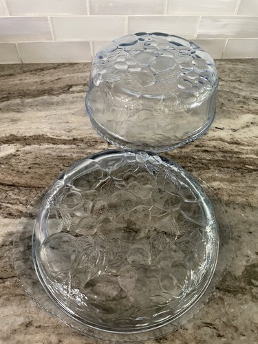 Vintage Libbey "Orchard Fruit" blue 3 qt Glass Covered Casserole dish - Picture 7 of 9