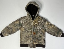 Vintage Carhartt Kids Realtree Camo Jacket Size S 7-8 Full Zip Hooded