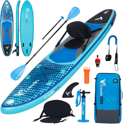Inflatable Paddle Board 10'6''/11',Capacity 2-In-1 Sup/Kayak with Adjustable Seat