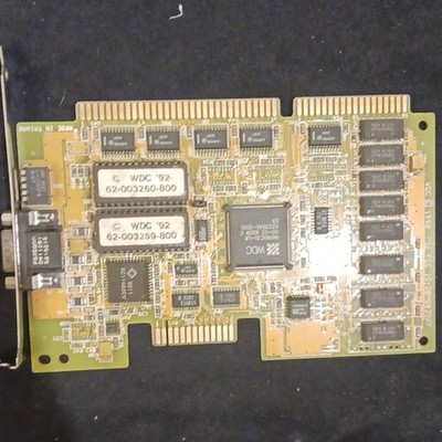 Vintage Western Digital WDC WD90C31-LR 16-Bit ISA VGA Card 1MB