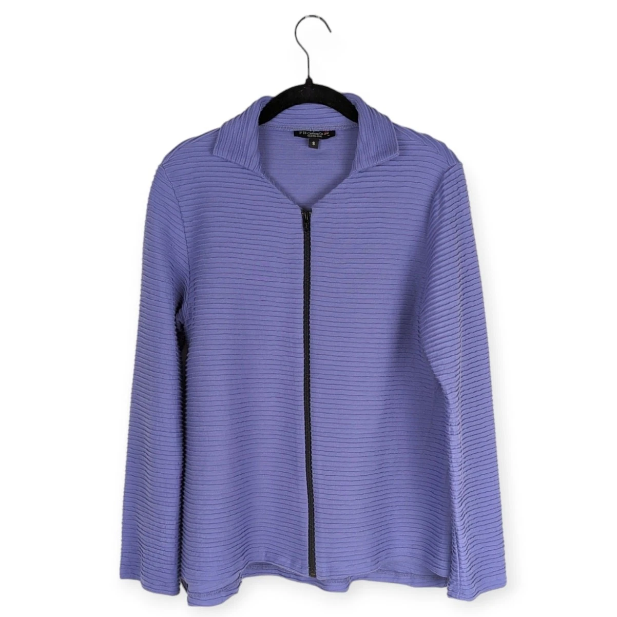 VETEMENTS F.H. Clothing Co. Giacca Viola Leggera Rialzata Righe Full Zip Taglia S