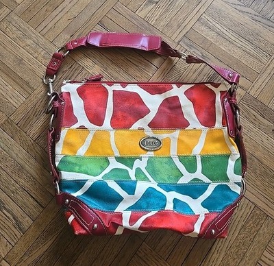 D&G Style Knock Off Animal Print Colorful Purse Bag