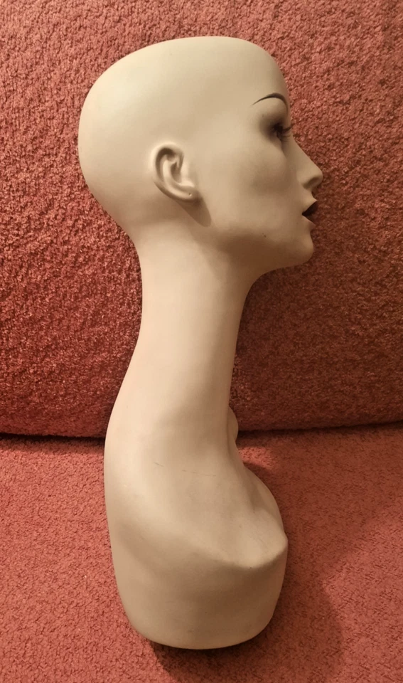 DECO TETE BUSTE MANNEQUIN POUR PERRUQUES, COLLIERS, CHAPEAUX.. HAUTEUR 48 cm - Photo 3/4