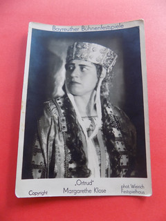 ORIGINAL AUTOGRAMMKARTE MARGARETHE KLOSE um 1935 BAYREUTHER BÜHNENFESTSPIELE
