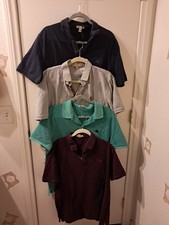 Burberry Brit For Men, Lot Of 4 Short Sleeved Polo Shirts Size XL