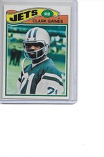1977 Topps Clark Gaines Rookie New York Jets Football Card #306. rookie card picture