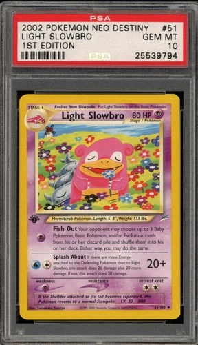 Pokemon Light Slowbro Neo Destiny 1st Edition #51 PSA 10 Gem Mint