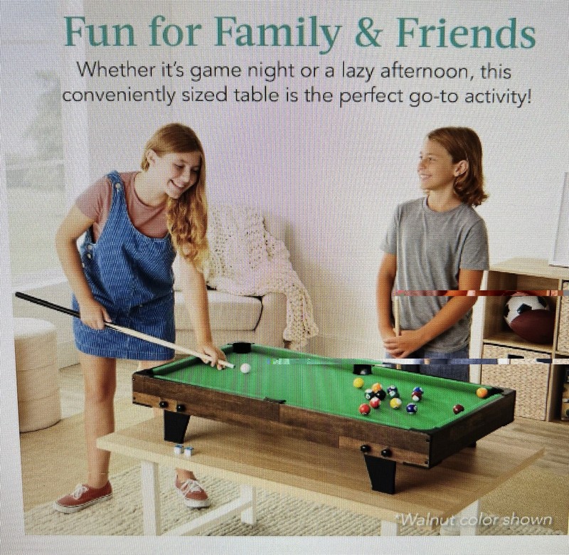 NEW in BOX 40" Tabletop Billiard Pool Table Game 2 Cues+Balls LOCAL PICK UP ONLY