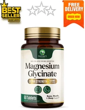 Nature's Magnesium Glycinate 500 mg - High Absorption 60 Count